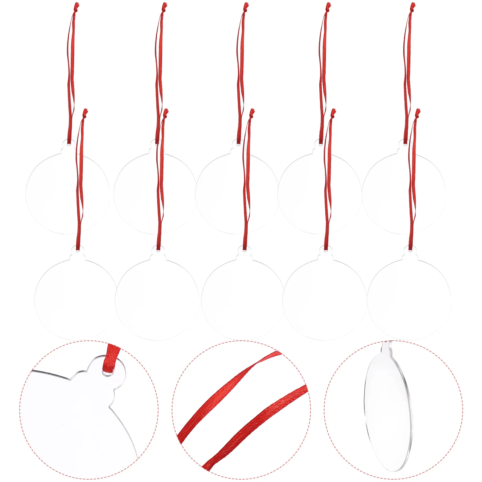 

10 Pcs Christmas Tree Pendant Ornament Ornaments for Decor Decorative Pendants Heat Transfer Blank