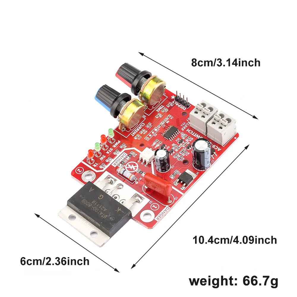 Imagem -06 - Digital Spot Welder Machine Time Control Board 40a 100a ac 110v 220v a 9v Transformador Controlador Board Ny-d01