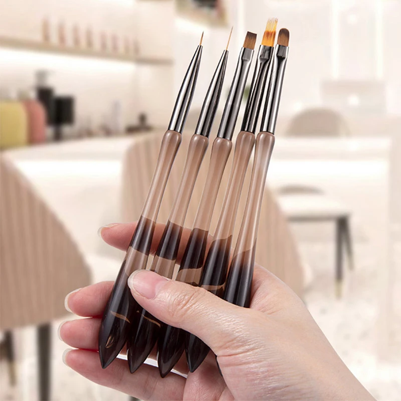 1Pcs Nail Art Liner Brush 3D Tips Line Stripes DIY Drawing Pen UV Gel Brushes Painting Pen Manicure Tools