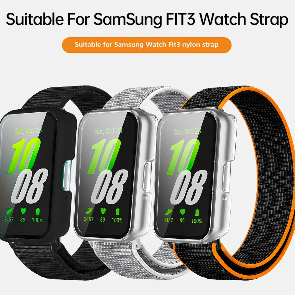 جراب وحزام من النايلون لسامسونج جالاكسي فيت 3 سوار ذكي ، غطاء واقي من الصدمات ، سوار كوريا