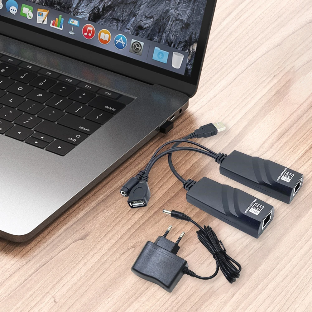 

USB 2.0 Extender Over Cat5 Cat5E Cat6 Ethernet Cable Transfer Up to 100M RJ45 Receiver