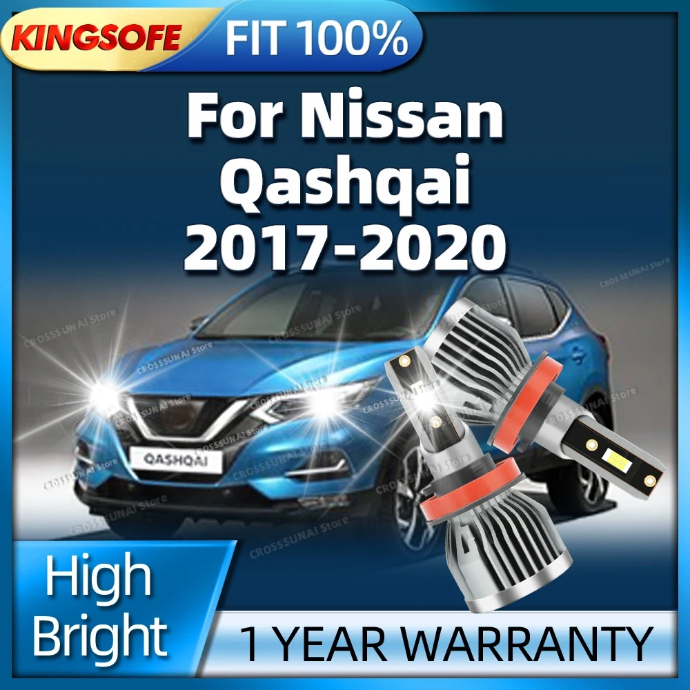 

2/4Pcs 30000LM Led Bulbs Canbus Car Headlight Light 6000K Lamp Anti-Glare with Fan For Nissan Qashqai 2017 2018 2019 2020
