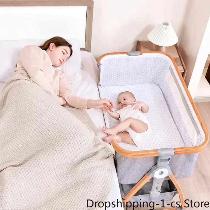 Portable Bed Guard Baby Bedside Crib Aluminum Alloy Folding Bed Cradle for Baby Bed Mobile Baby Things Cribs Free Shipping