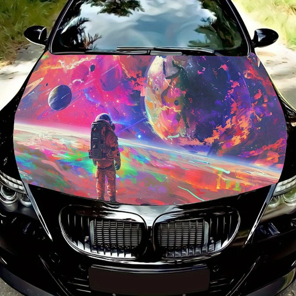 

Dreamy interstellar pattern car vinyl wraps car hood film self-adhesive sticker waterproof and scratch resistant, suitable for m