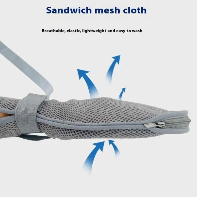 قفازات القيود سهلة التنظيف المضادة للخدش قفازات شبكية ناعمة لكبار السن القيود قفازات منع الخدش تنفس #5