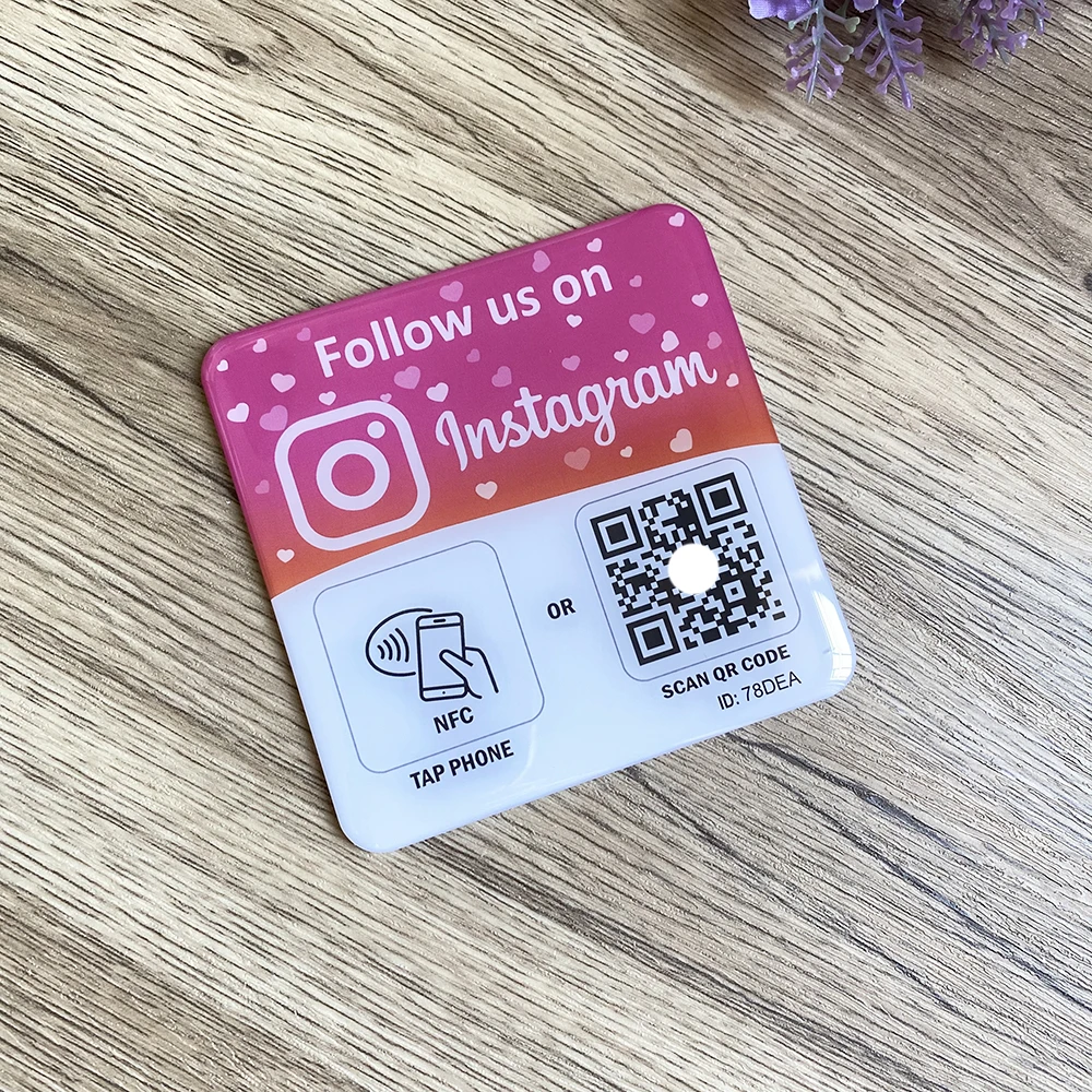 10X10cm QR Code NFC Tap Google Review Plaque Instagram Facebook Plate Tripadvisor Trustpilot Review