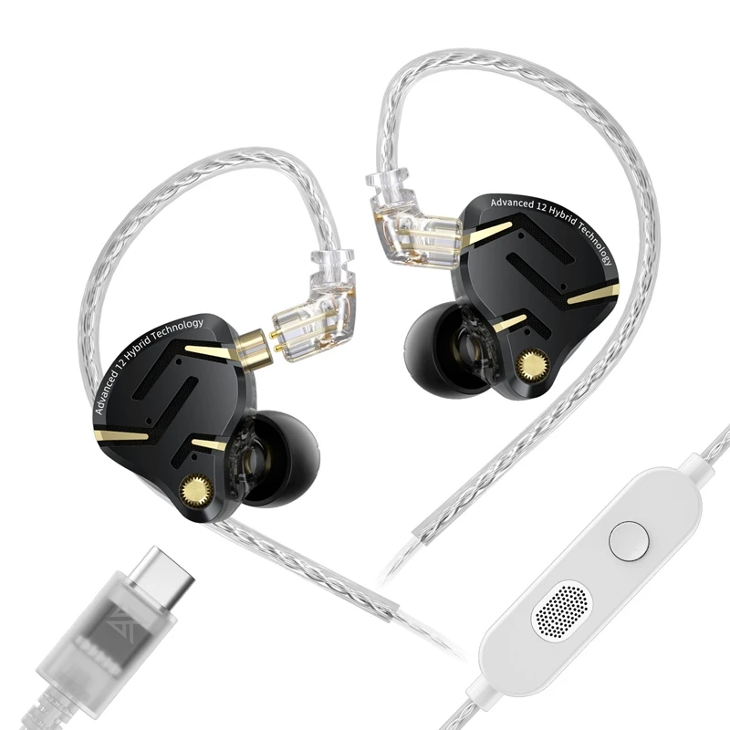 KZ ZS12 PRO 2 vlaggenschip-kwaliteit superlineaire hybride IEM-oortelefoon HiFi bas-in-ear-koptelefoon Esports Gaming Headest Bedrade oordopjes