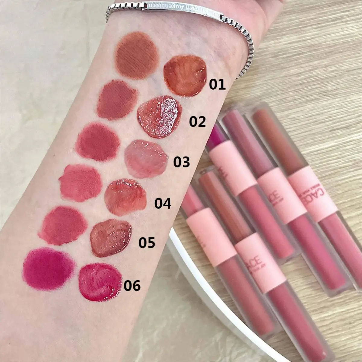 2 In 1 rossetto liquido doppia testa Matte Mirror Lip Glaze Waterproof Lasting Lip Gloss idratante Velvet Sexy Lip Makeup Tools