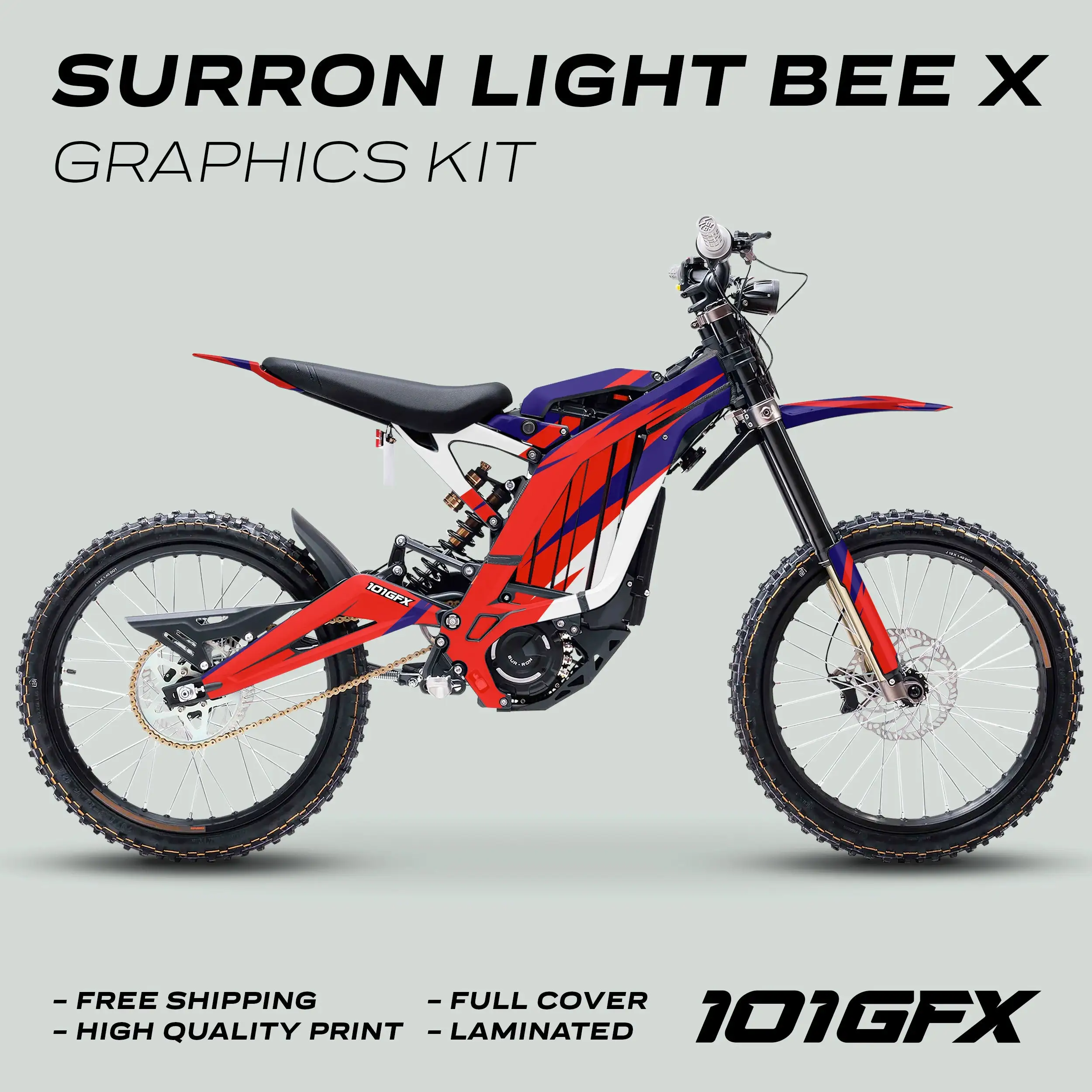 Graphics Kit CRACK Blue Red Decals Stickers Laminated Thick  L1E For Surron Light Bee X