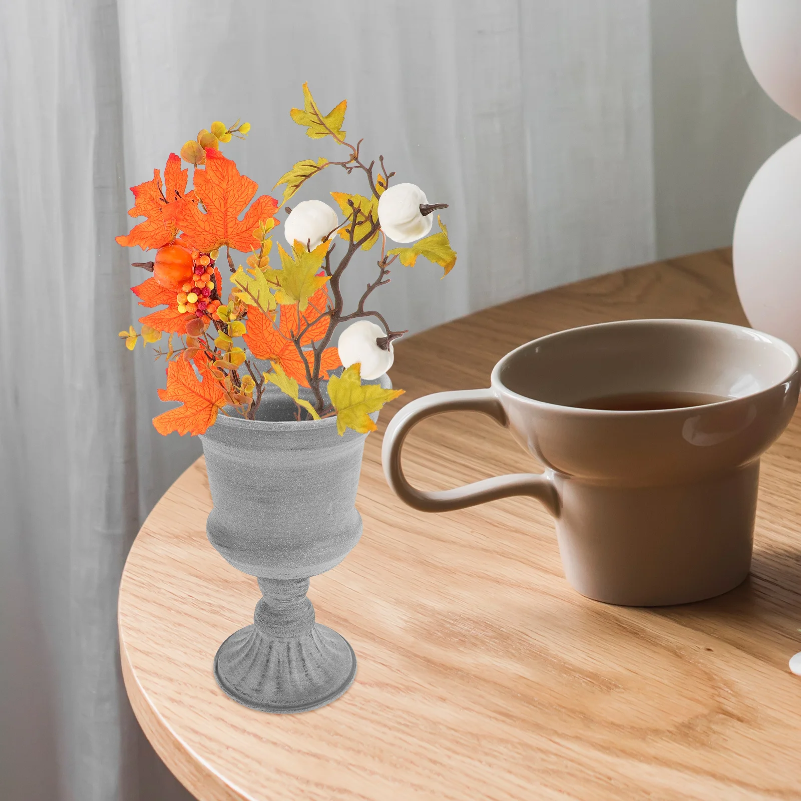 

2pcs Artificial Pumpkin Branch Maple Leaves Stems Vase Filler Home Decor Fall Decoration Thanksgiving Harvest Festival Table