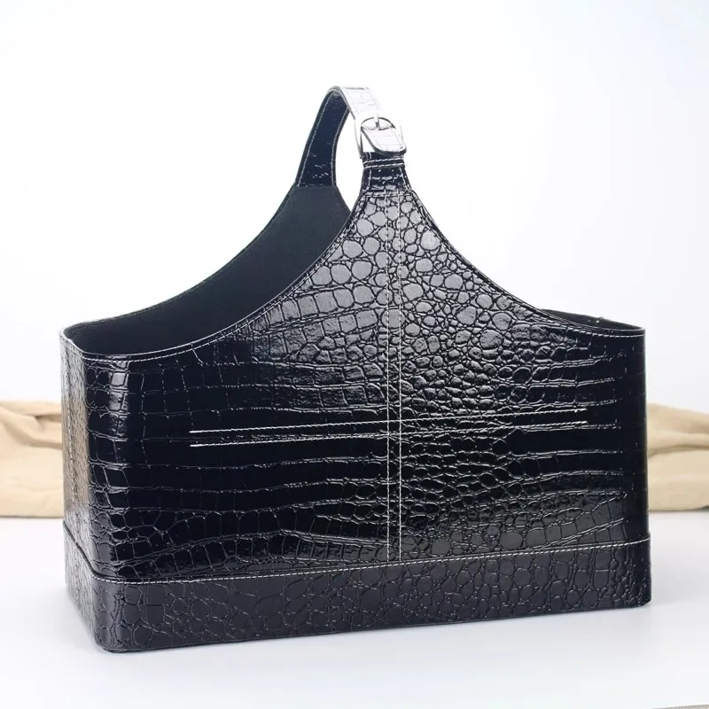 PU Imitation Leather Gift Storage Basket, Portable Fruit Baskets