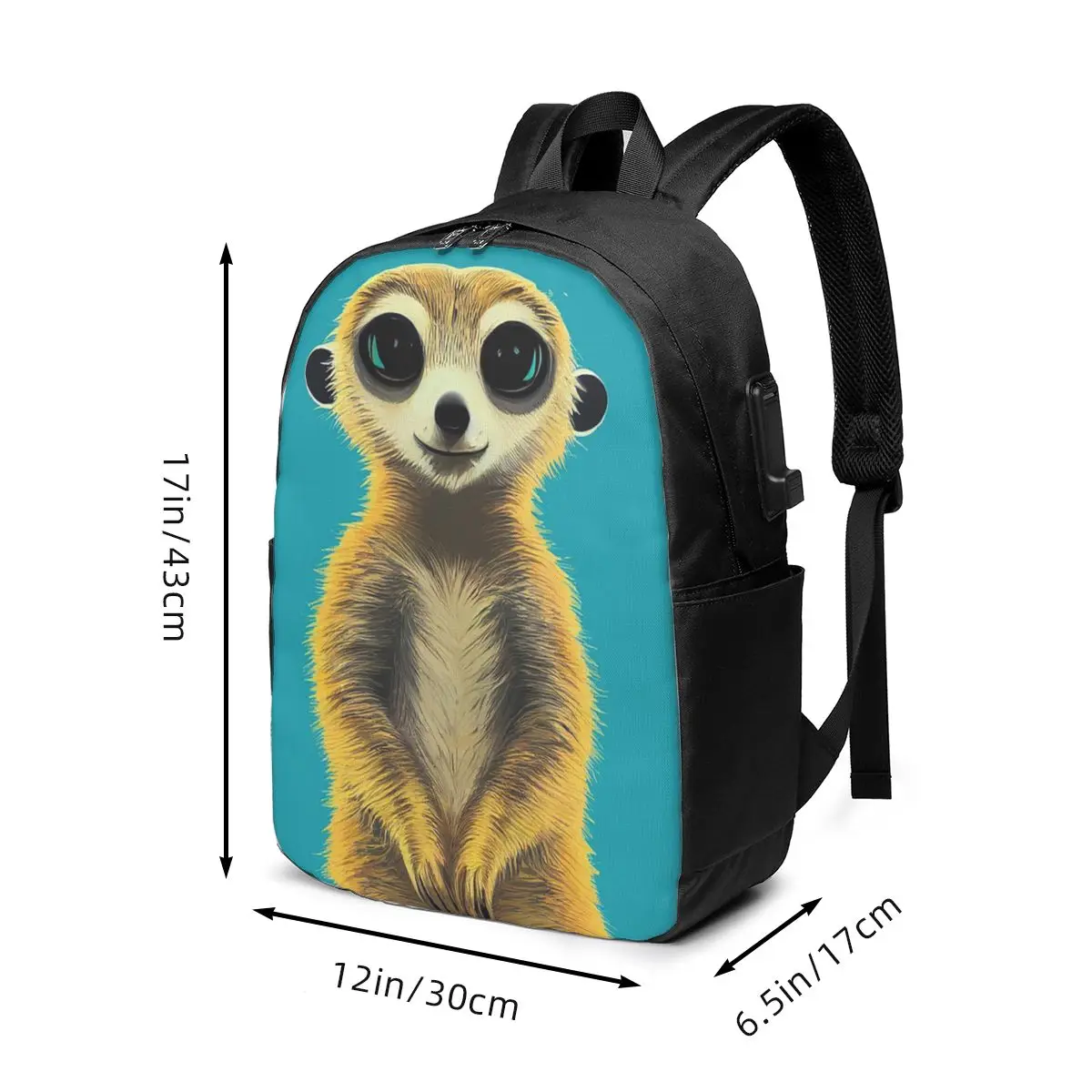 Adorable Meerkat Realistic Backpack Travel Notebook Bag Computer College Student School Bag Laptop Shoulder Bags for Men Women