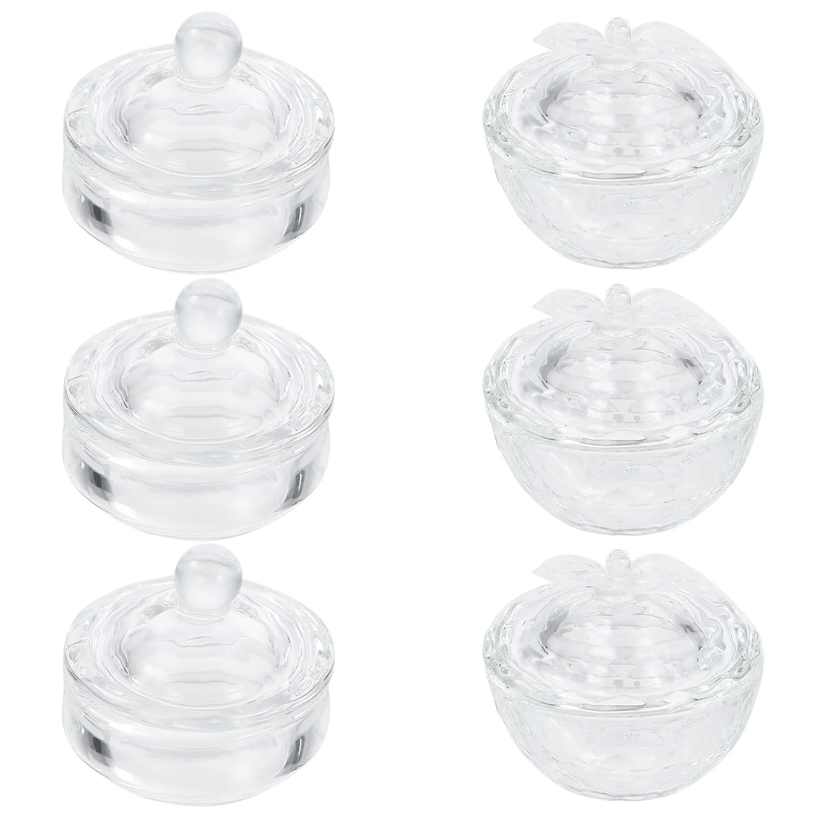 6 قطع من أكواب فن الأظافر الكريستالية، حاويات صغيرة زجاجية ممتازة لخلط مسحوق الأكريليك السائل، أدوات مانيكير، مستلزمات الأظافر