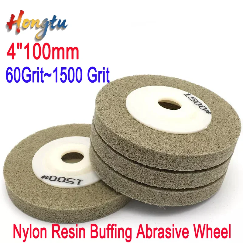 

Hongtu 1Pcs 60-1500 Grit Polishing Disc Pad – 4" (100mm) Nylon Resin Buffing Abrasive Wheel, Compatible with Angle Grinder