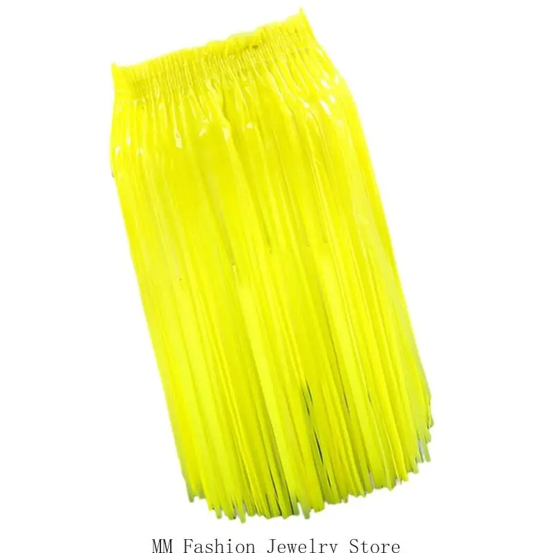 D0UB Decorazioni per feste Gonna con frange in lamina Nappe fluorescenti Gonna corta a portafoglio Gonna danza del con
