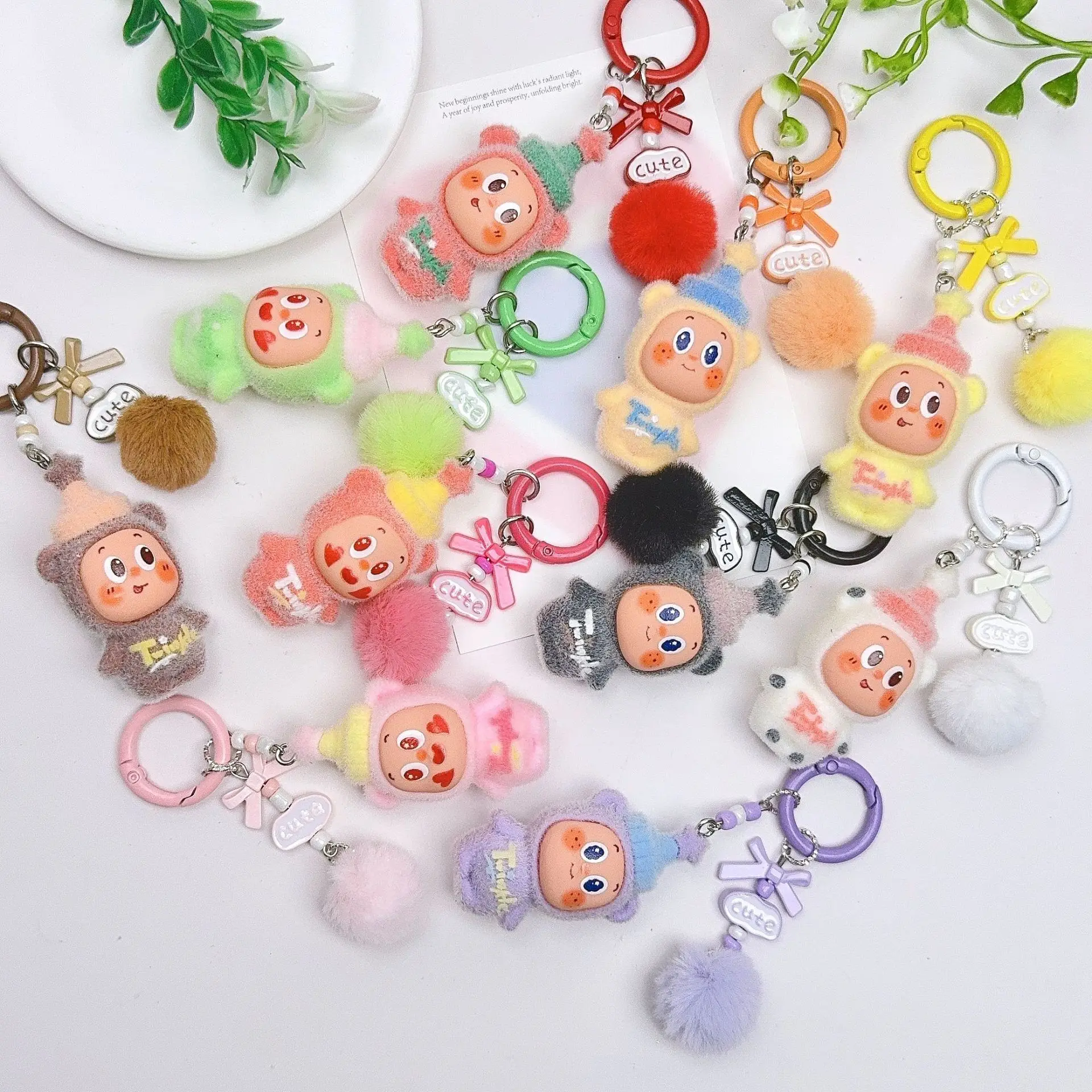 الكرتون نجمة المفاتيح دمية معلقة زخرفة DIY الهاتف المحمول لطيف تمثال الديكور لعبة الإبداع التبعي