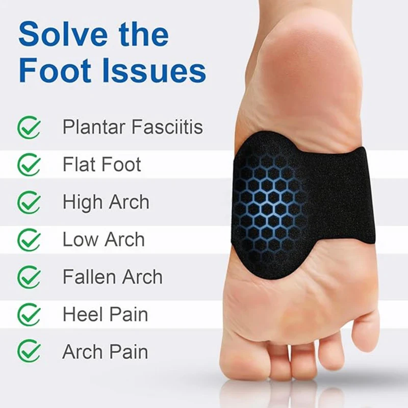 1Pair Arch Pad Support For Flat Foot Correction High Arch Cushioning Plantar Fasciitis Pain Relief Foot Pads Orthopedic Insole