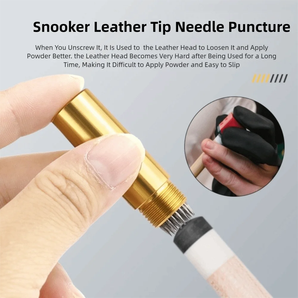 3 In 1 Billiard Pool Cue Tip Shaper Scuffer Shaper Aerator Metal Puncture Repair Tool with Keychain Mini