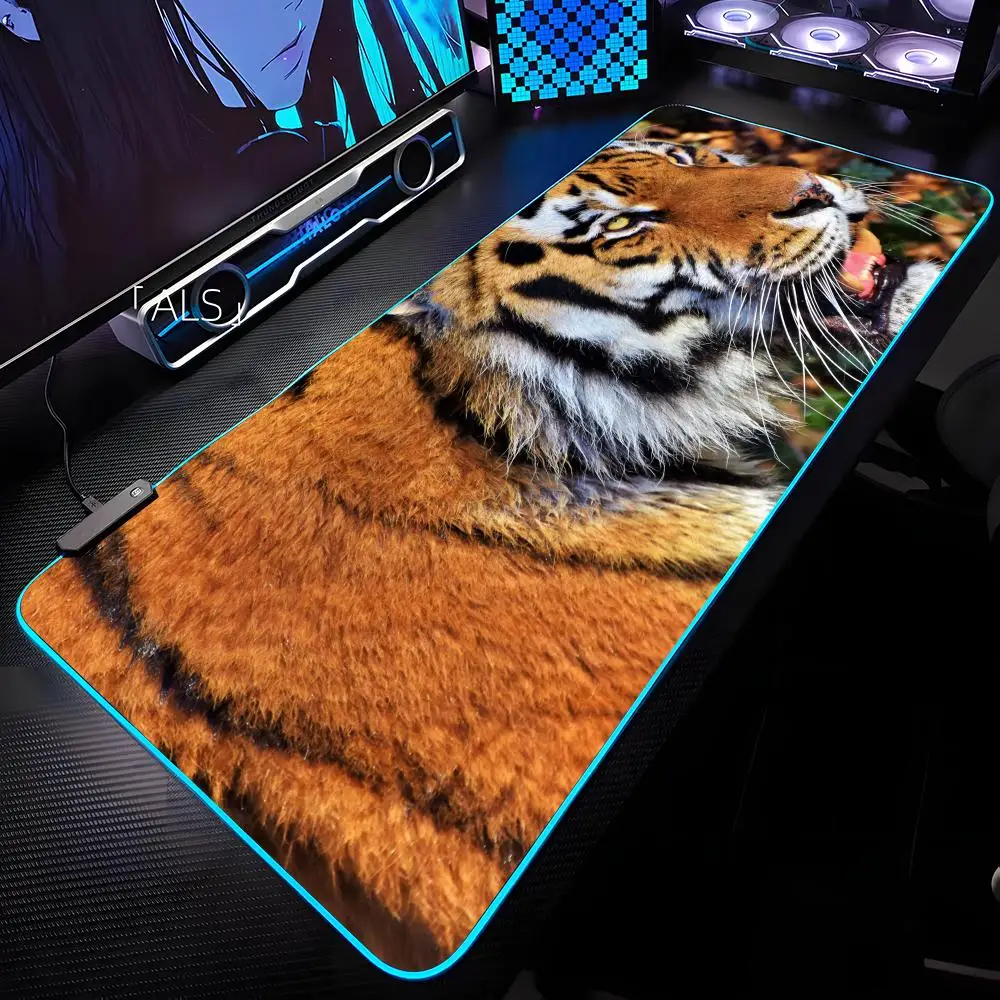 

Bengal Tiger Wild Mouse Pad RGB Backlit Mouse Pad Laptop Mouse Pad Laptop Gamer Computer Desk Gaming Accessories