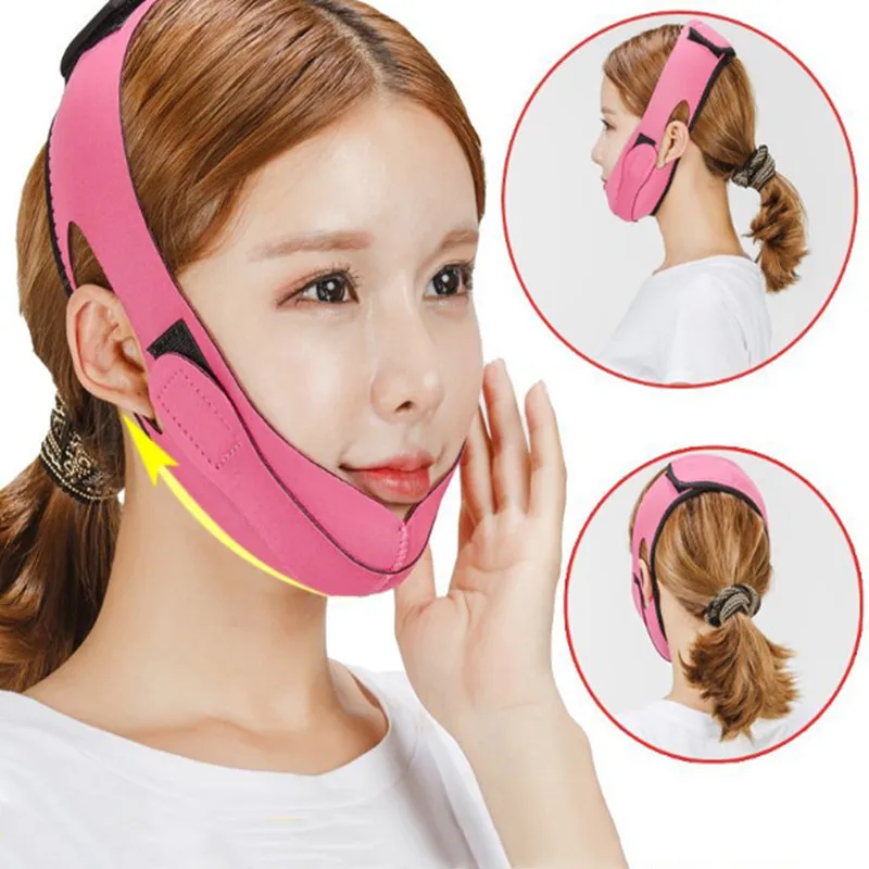 Elastic Face Slim V-Line Lift Up Mask Face Shaper Women Chin Cheek Lift Up Belt Facial Massage Strap Face Skin Care Beauty Tools