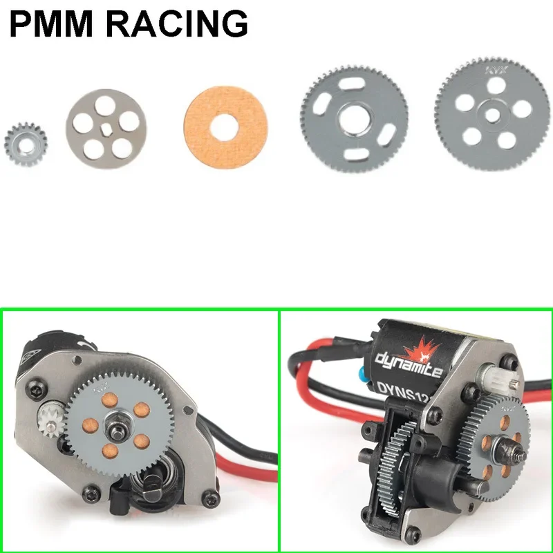 1set metal gearbox Gear 19T 51T 59T with anti-slip sheet for 1/24 RC Car Crawler Axial SCX24 90081 Upgrade Parts