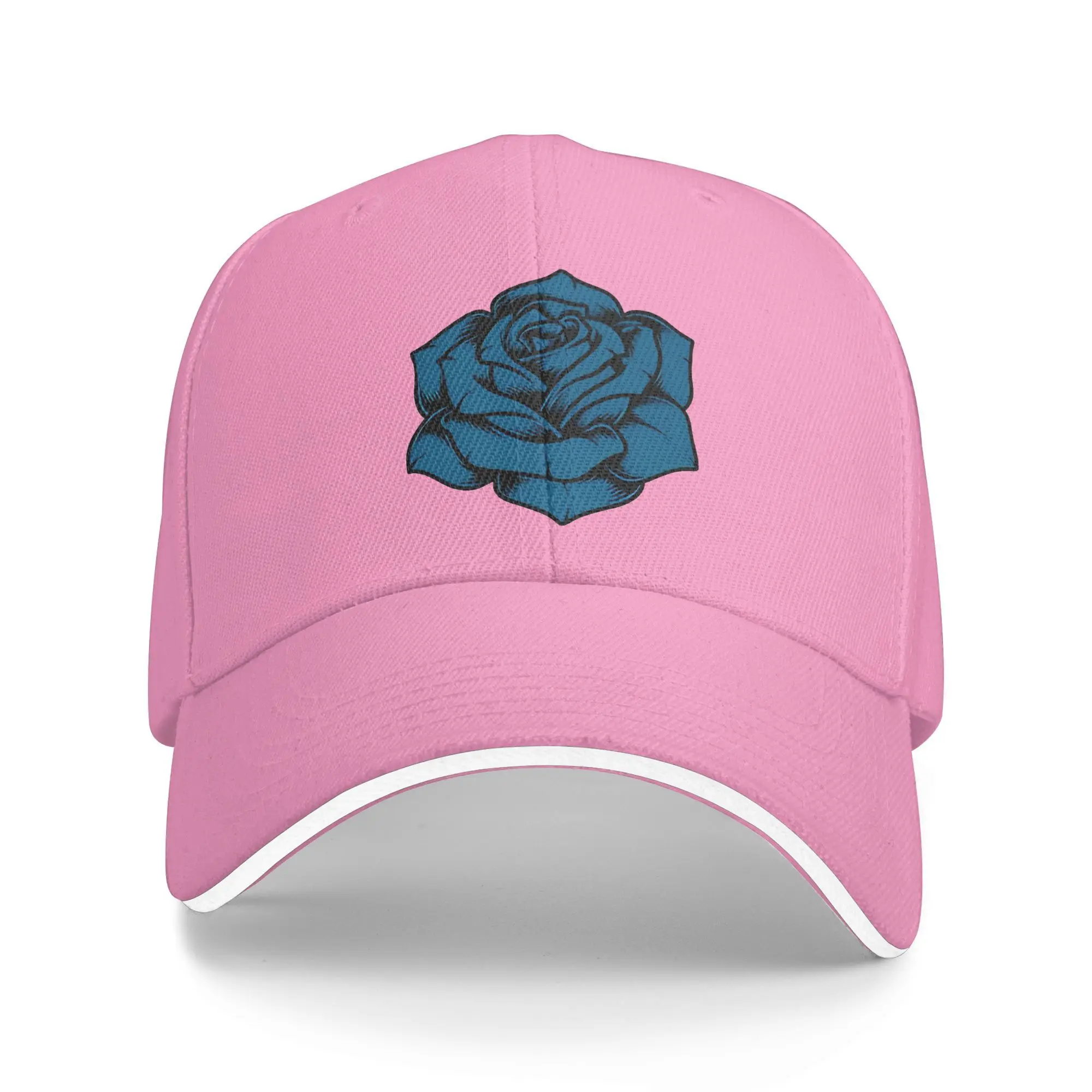 Ado Blue Rose Casual Baseball Cap Outdoor Sports Trucker Hat