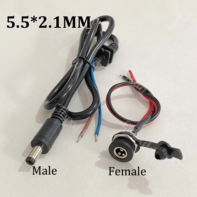Cltgxdd DC-Stromanschluss Stecker/Buchse 5,5 * 2,1 / 5,5*2,5mm DC-Ladebuchse zur Panelmontage mit Mutter und wasserdichter Abdeckung – Detail 14