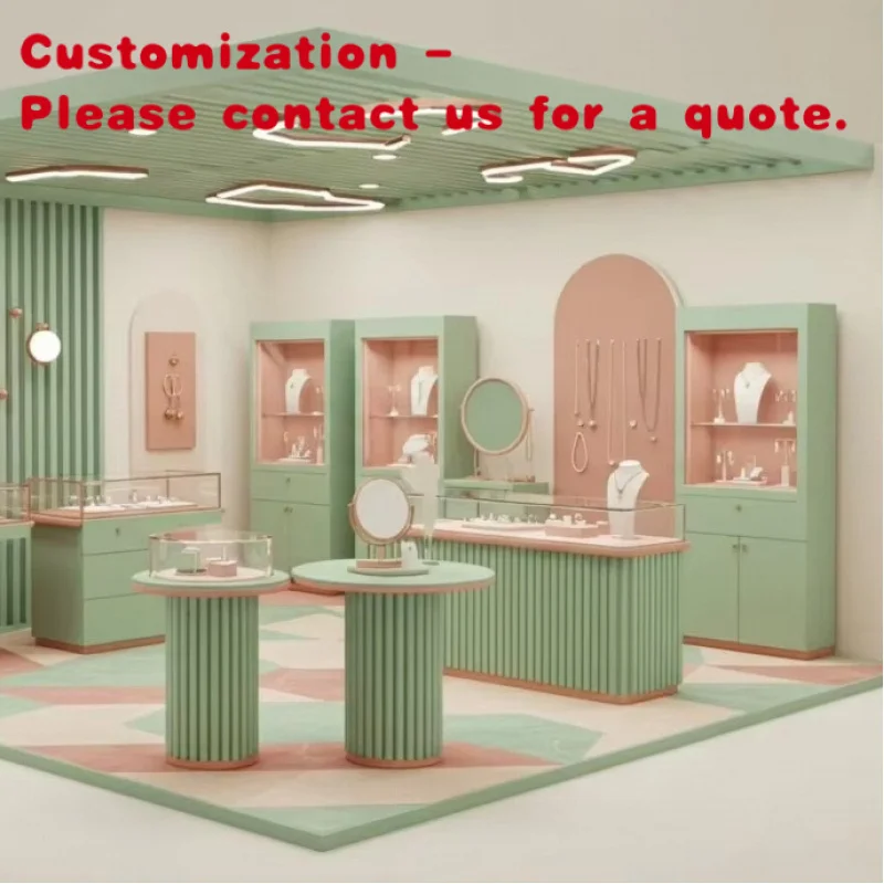 

custom.Modern Luxury LED Lighting Wooden Necklace Display Rack Contemporary Jewellery Wall Display Cabinet