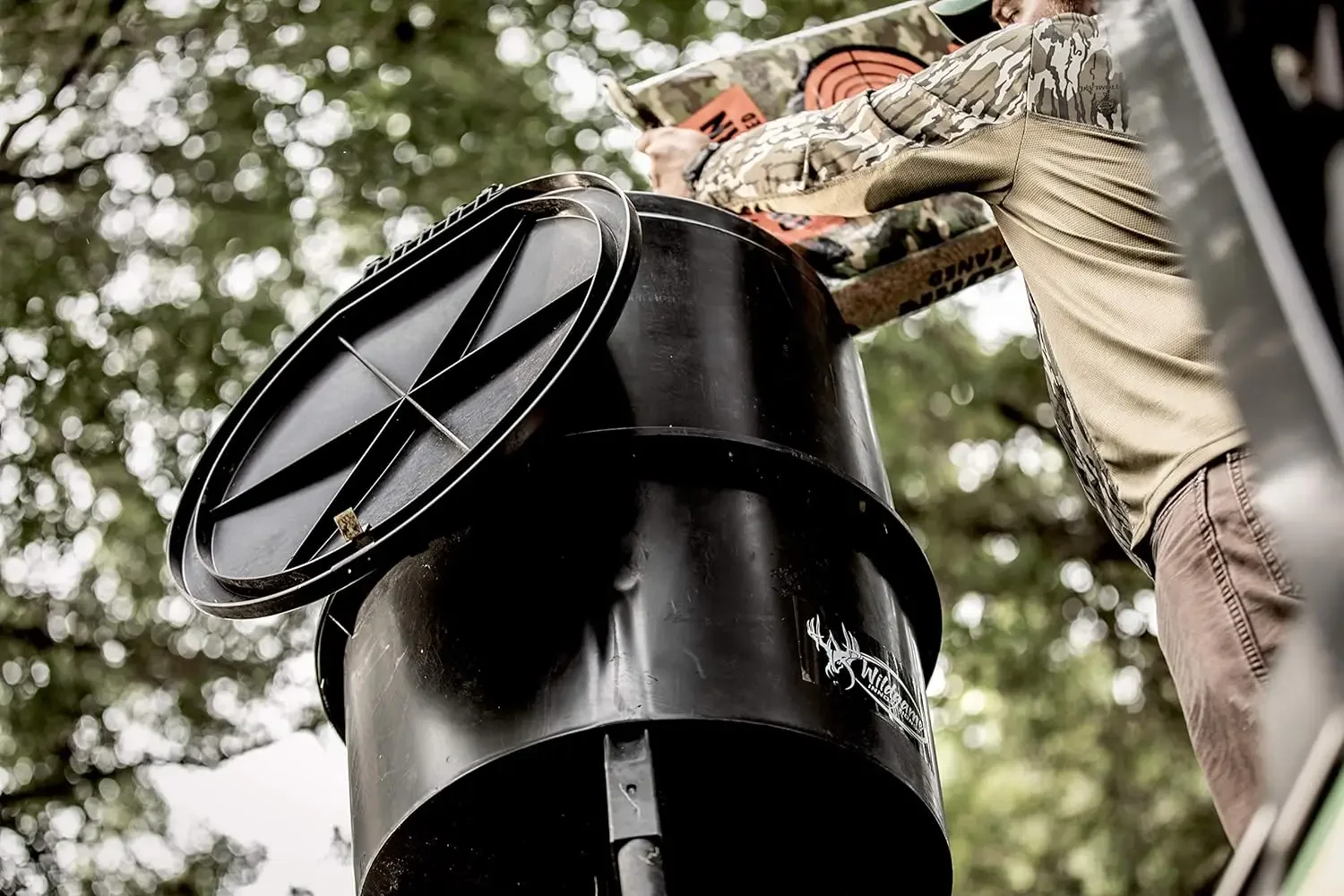 Quick-Set 225 lb Game Feeder with Digital Timer | Durable Tripod Corn/Pellet Hunting Feeder with 1-4 Available Feed Times & image 4