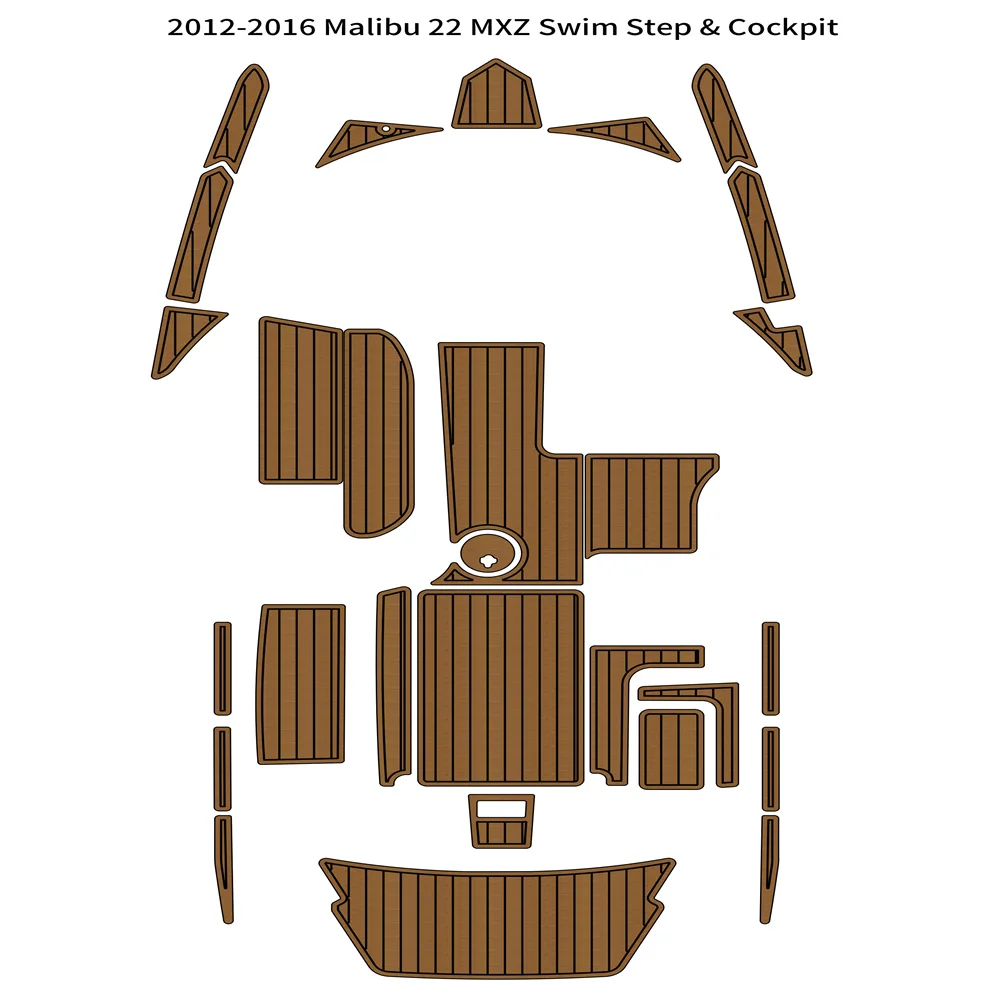 

2012-2016 Malibu 22 MXZ Swim Platform Cockpit Pad Boat EVA Foam Teak Deck Floor SeaDek MarineMat Gatorstep Style Self Adhesive