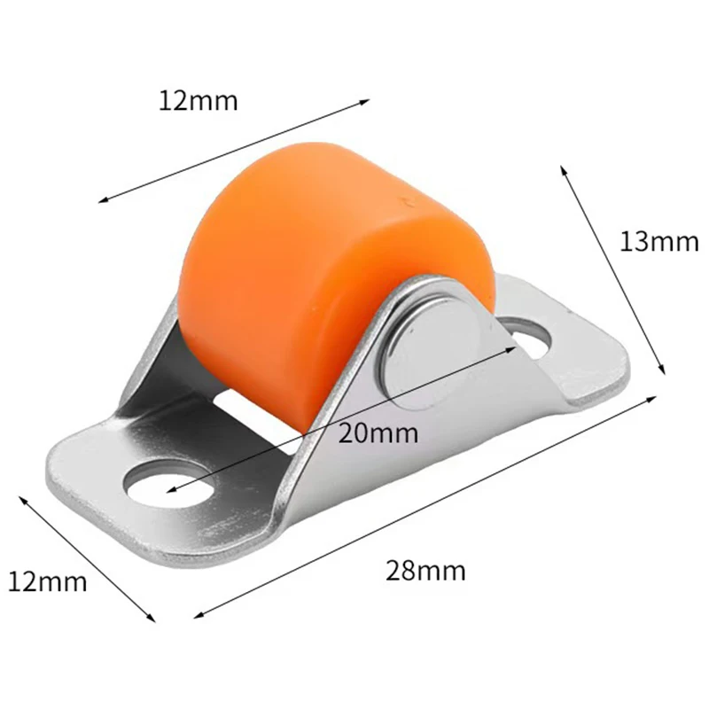 0.5 Inch Mini Directional Caster Wheel, Silent Nylon Rubber Roller for Kick Drawer Tatami Bed Box Small Furniture DIY Hardware