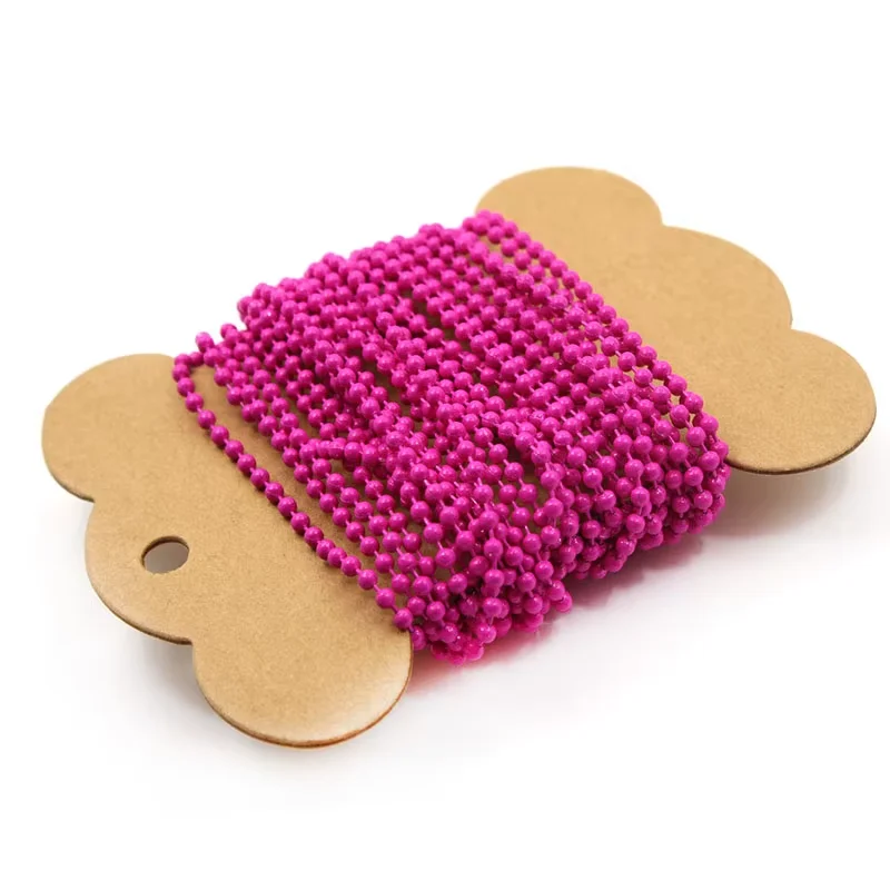 Cadena de Bolas Metálicas Coloridas de 5 Metros al por Mayor para la Fabricación de Collares, Colgantes, Llaveros y Joyería Artesanal