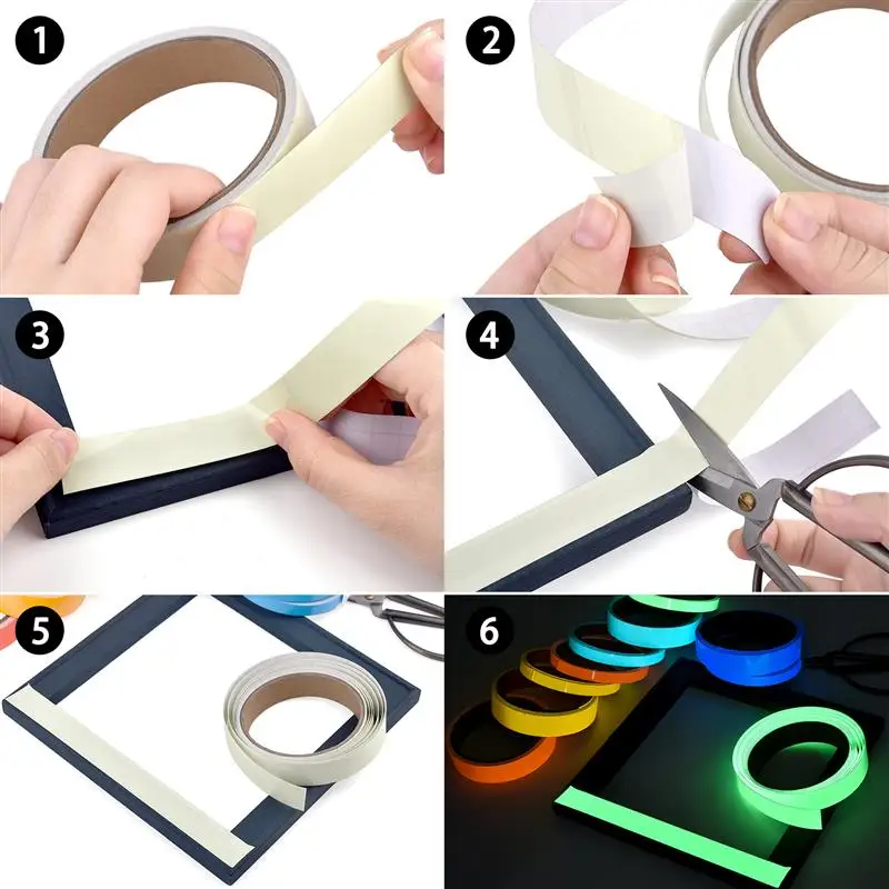 3M Luminous Fluorescent Tape Night Self-Adhesive Glow In The Dark Sticker Safety Warning Security Tape Home Decoration Tapes