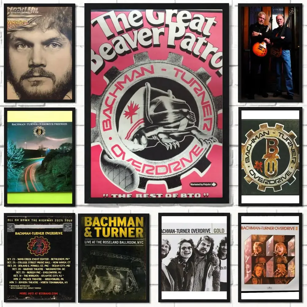 band B-Bachman-Turner Overdrive-E Poster Self Adhesive Wall Decor for Modern Home Cafe Office and Bar