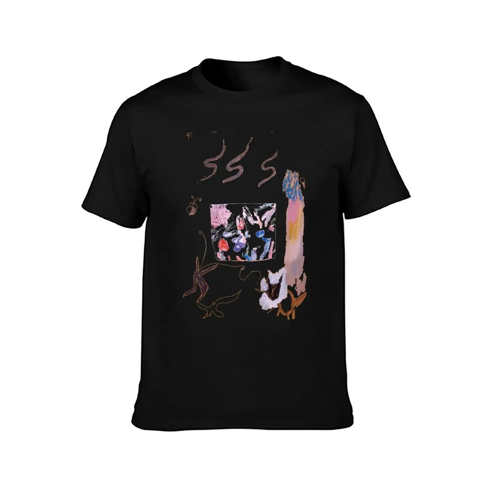 scoop T-Shirt, Summer Casual Cotton Tee, Oversized Streetwear Tops, Vintage Graphic Print, Loose Fit Short Sleeve, 100% Cotton