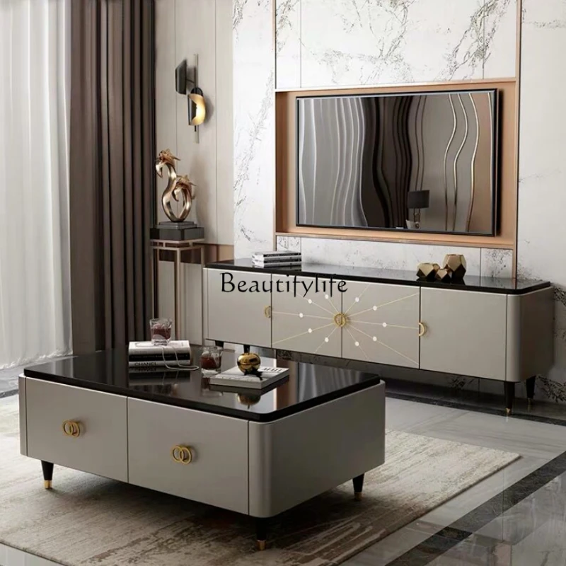 

Modern light luxury solid wood American Hong Kong style foyer living room coffee table