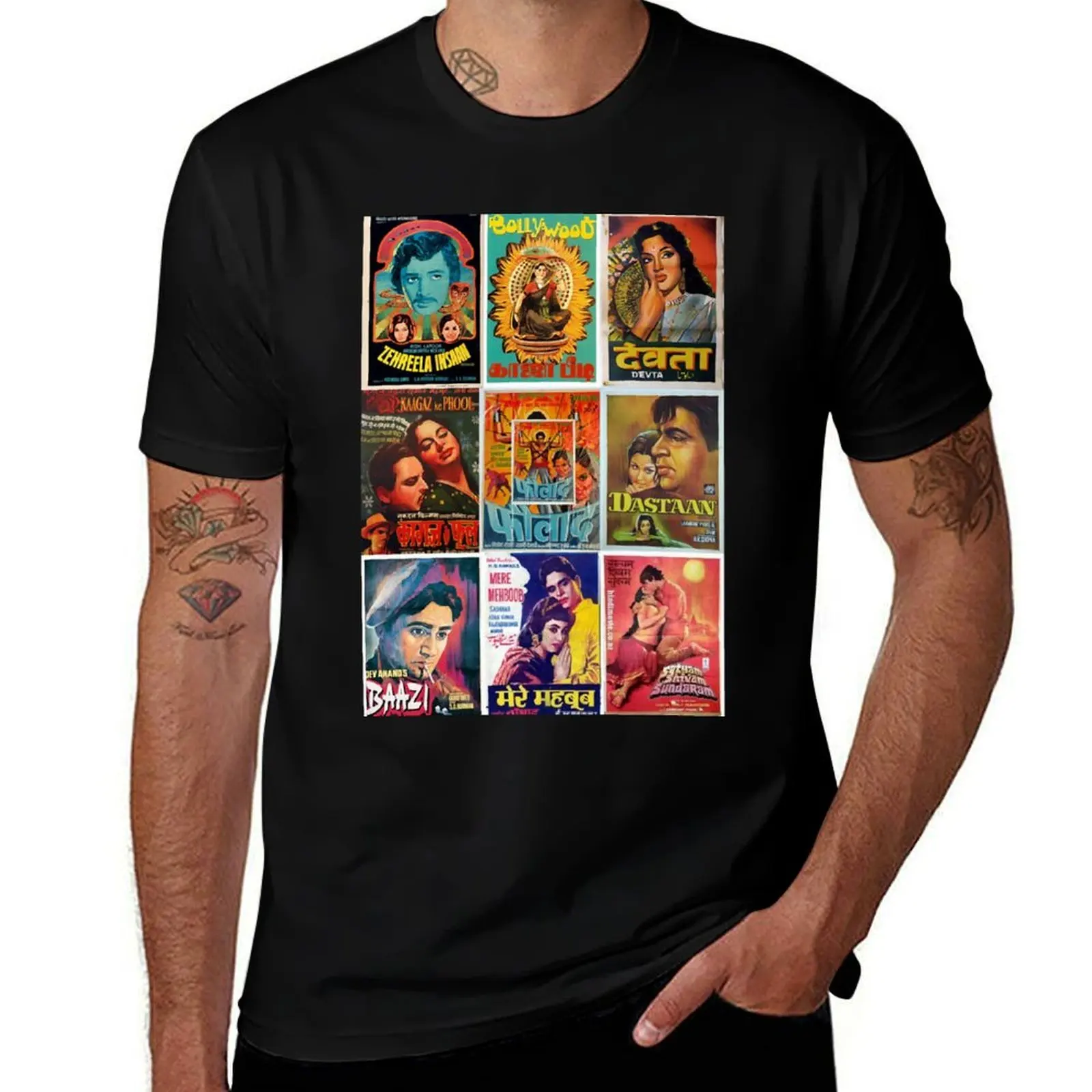 

Vintage Bollywood Pattern T-Shirt cotton t shirts high quality man t shirts graphic t shirts with prints T-Shirt