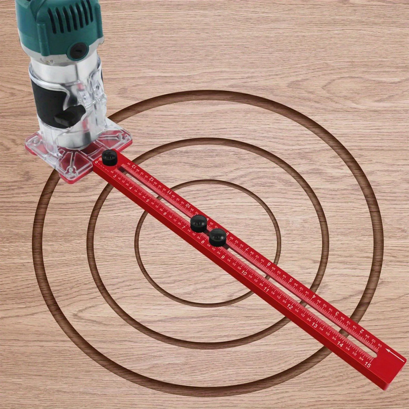 Router Circle Cutting Jig Aluminum Alloy Milling Guide Tool Precise Cutter for Woodworking Cabinet Hardware DIY