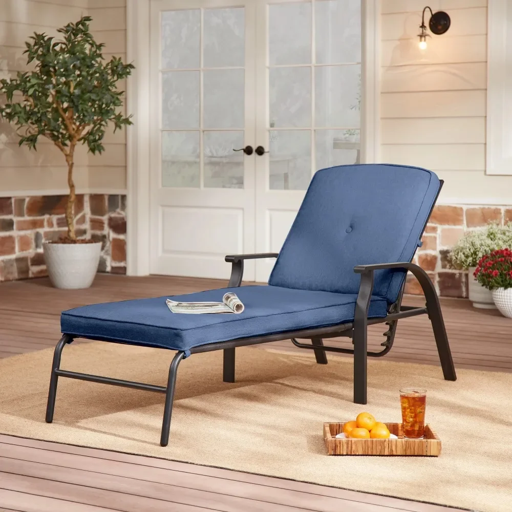 

Belden Park Cushion Steel Outdoor Chaise Lounge — темно-синий/черный