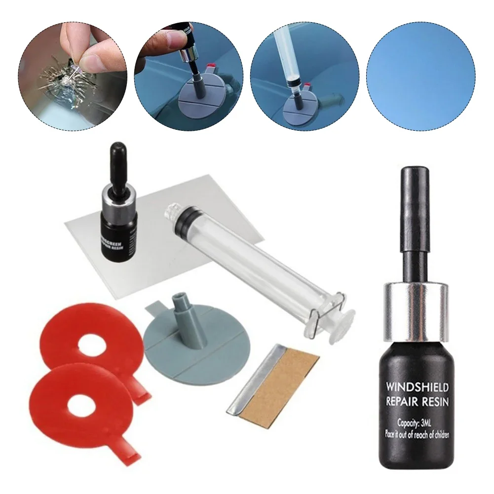 DIY Car Windshield Repair Kit Tools Auto Glass Windscreen Repair Set Give Door Handle Protective Decorative Stickers