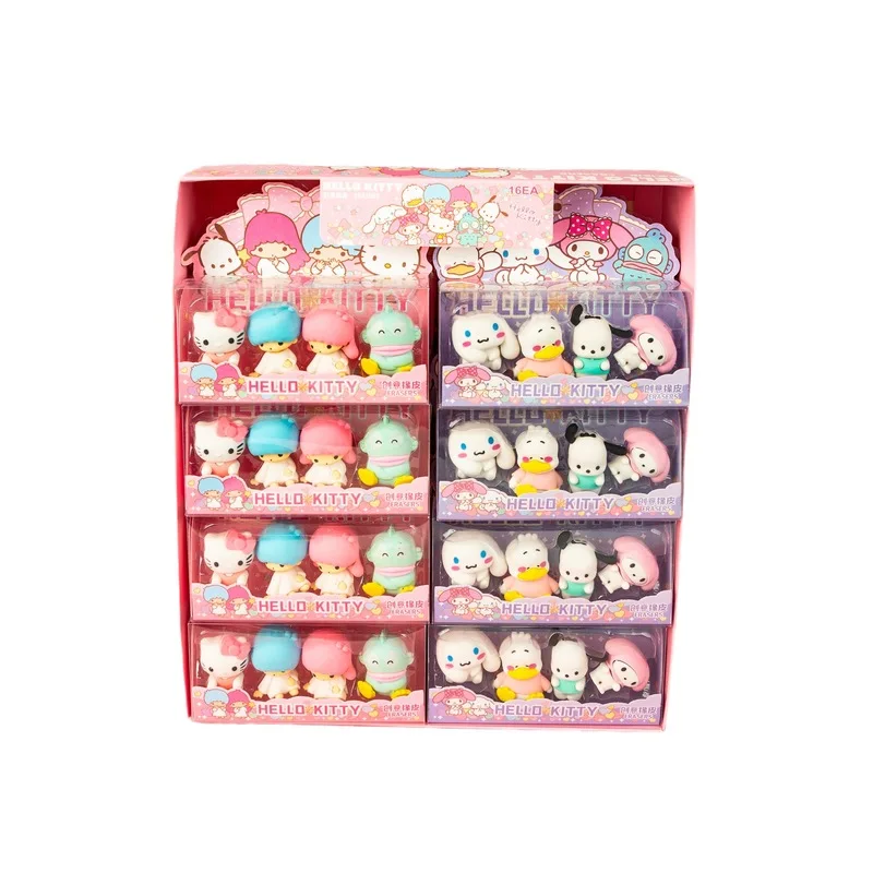 Imagem -05 - Sanrio Hello Kitty Eraser School Papelaria Grupo Desenhos Animados Bonitos Ornamentos Criativos Prémios Infantis Novo Estilo Kawaii