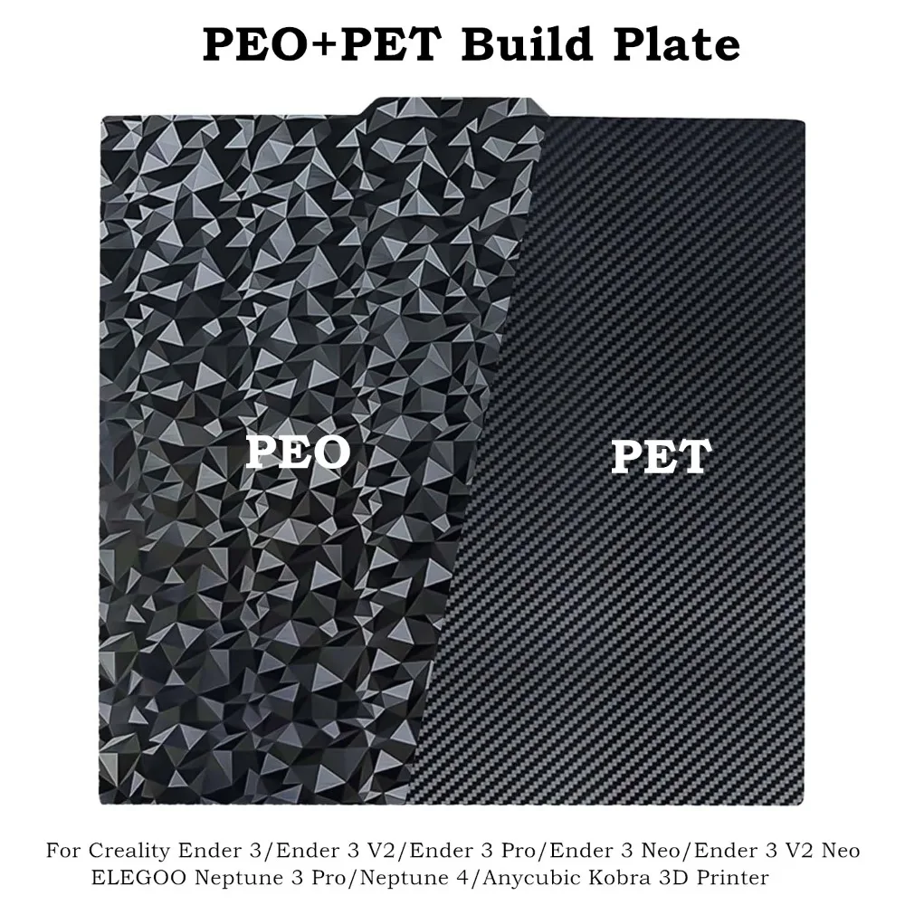 Double Sided Smooth PET PEO PEI Build Plate 235x235mm Spring Steel Sheet for Ender 3/3 V2/3 Pro,Neptune 3 Pro,Voxelab Aquila/C2