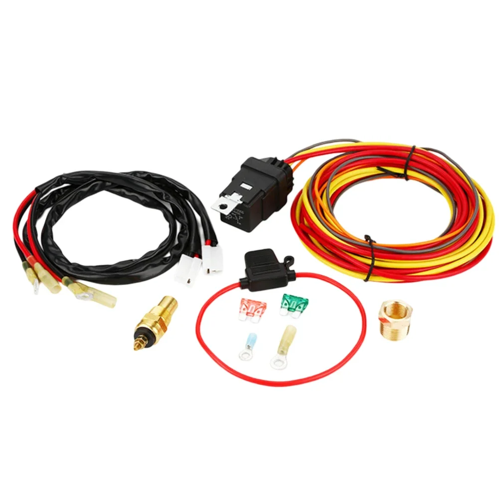 

185/165 Thermostat 40 Amp Dual Electric Cooling Fan Wiring Relay Install Kit/set Relay Mounting Kit Replacement Parts