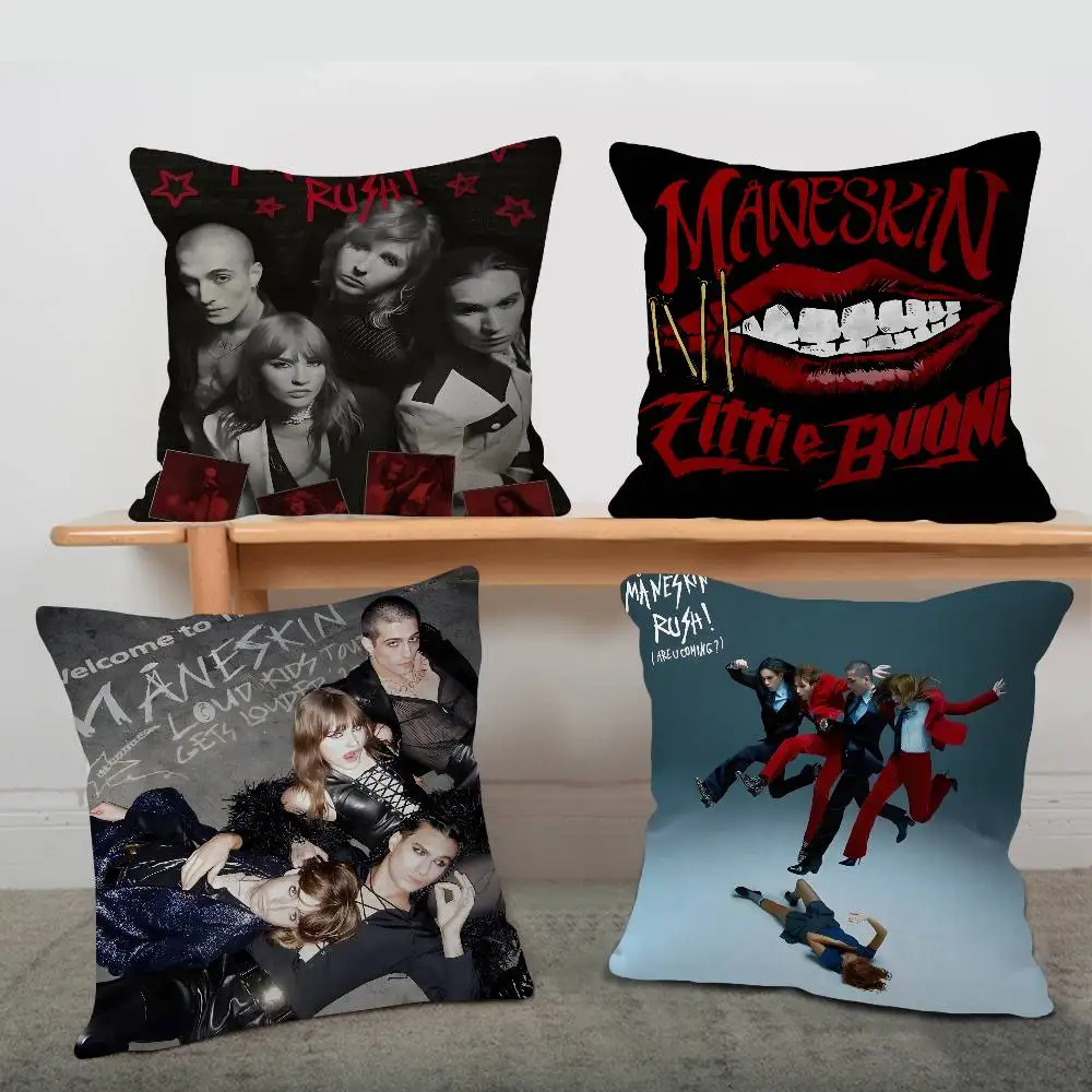 Rock Band M-Maneskin Decorative Room Aesthetics Pillow Case Home Decor Bedroom Sofa Bed Couch Pillow Cover 45x45