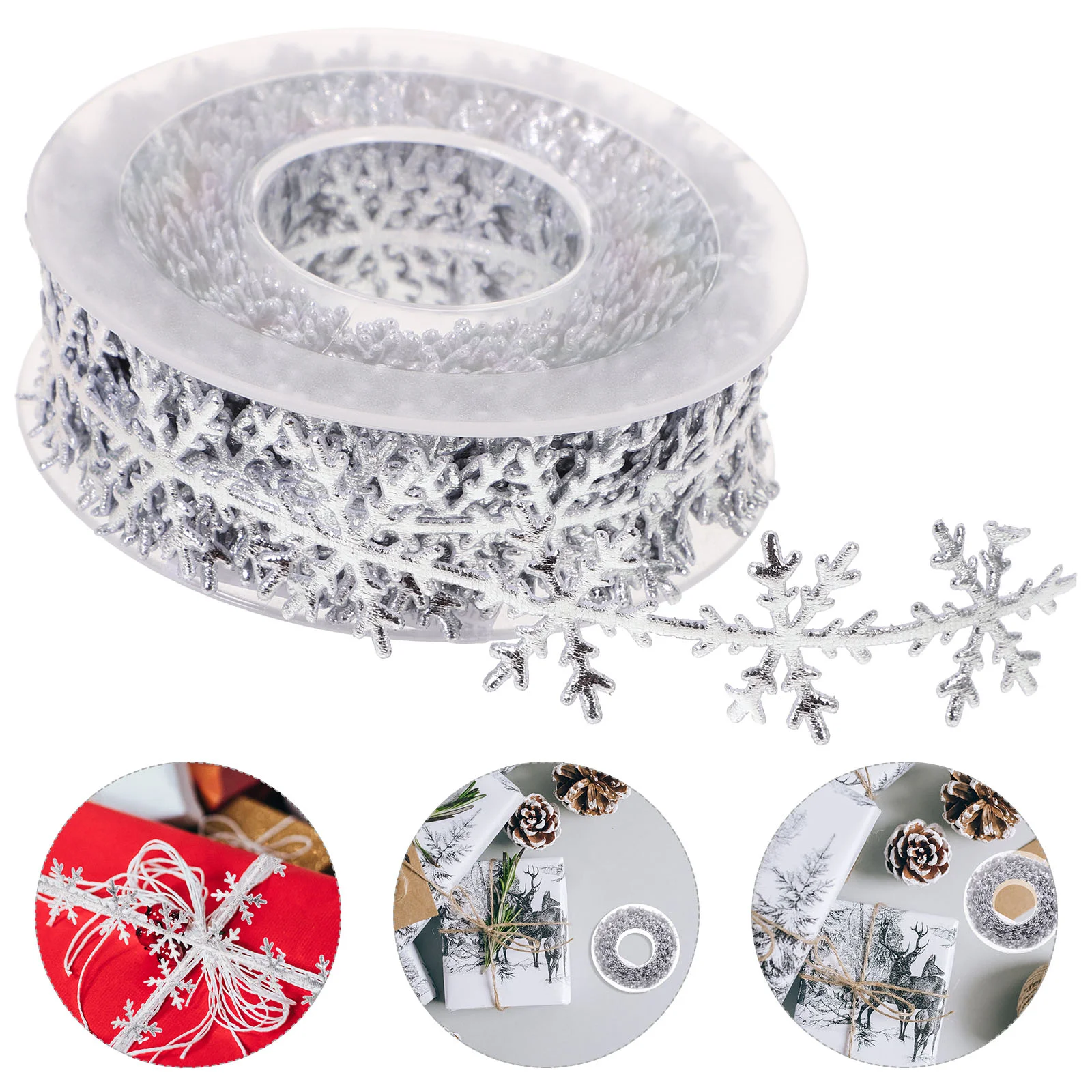 

Christmas Tree Ornament Decorative Ribbon Snowflake Decoration for Garland Outdoor