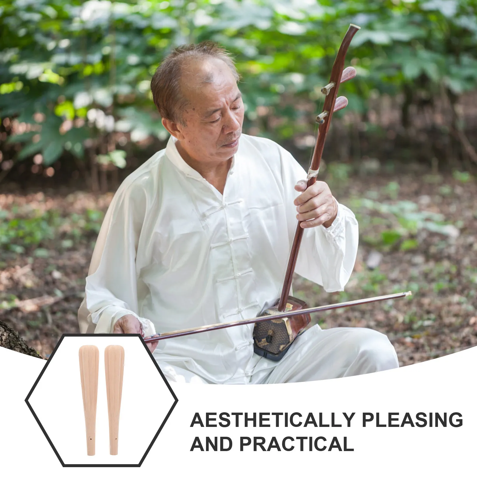 Erhu Tuning Pegs 2pcs Micro-Adjustment Precision Pegs for Erhu Strings, Wear-Resistant Wood Finish