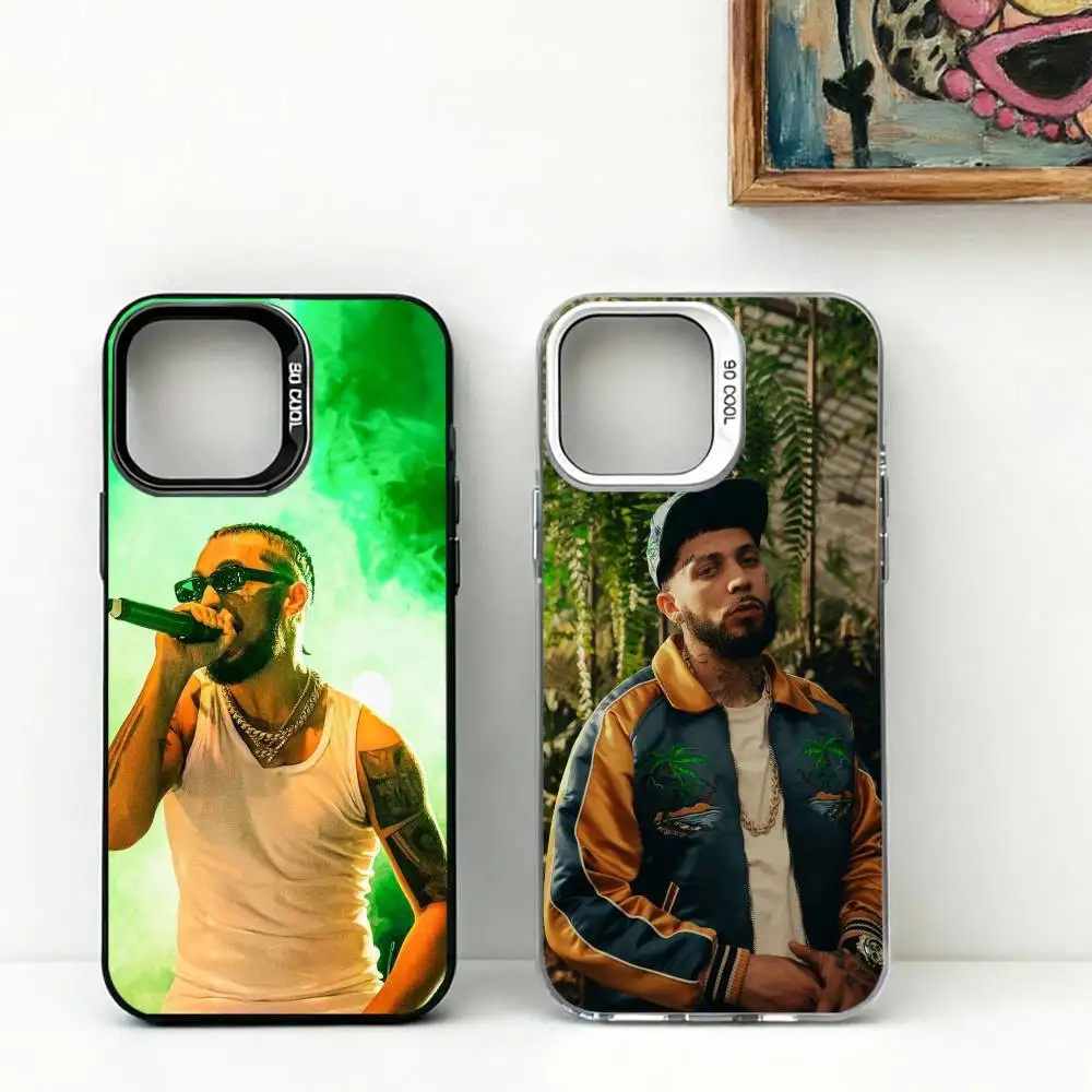 JC R-REYES Fashion Rapper Phone Case For iPhone 17,16,15,14,13,12,11 Plus,Pro Max,XS,Colored Silver Plated Inside Cover