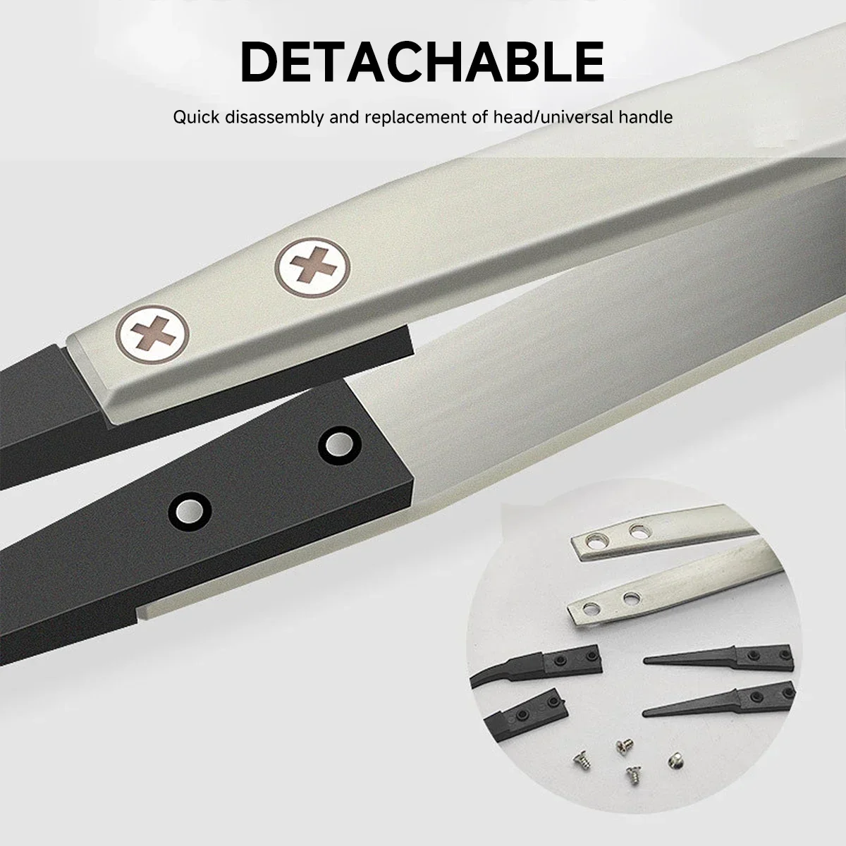 1PC For Watch Hands Installation Work Straight Elbow ESD-259 ESD-259A ESD-7A Handle Stainless Antistatic Plastic Tweezers