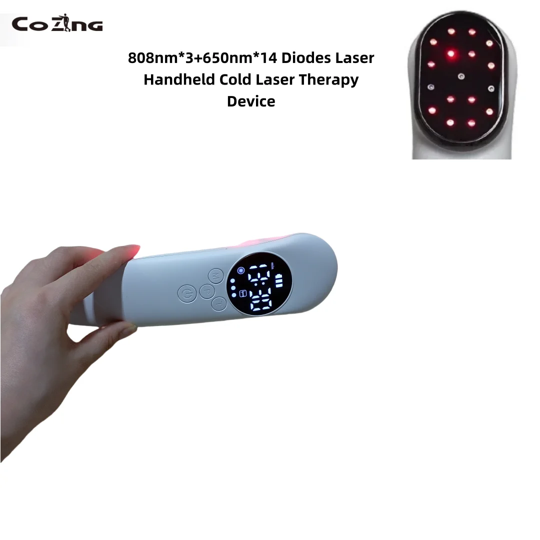 

COZING Cold LLLT Red Light Therapy Treatment for Rheumatic Pain Relief Sport Injuries 808nm*3 and 650nm*Diodes Laser