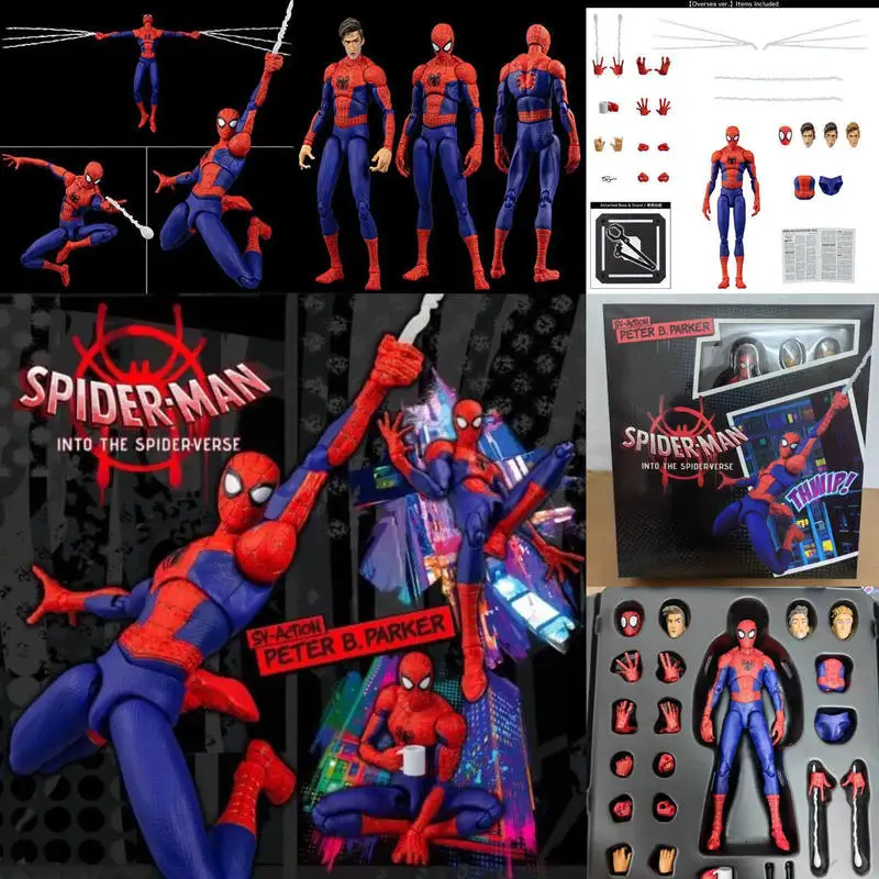 In-Stock Spider-Verse SV-ACTION Peter B.Parker KO Articulated Action Figure Desktop Ornament Trendy Surprise Toy Gift for Boys